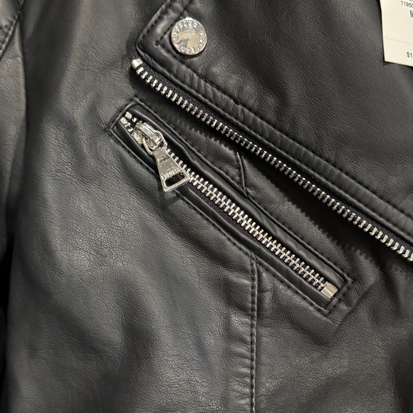 New Express Women's Black Leather Biker Jacket - Picture 6 of 9